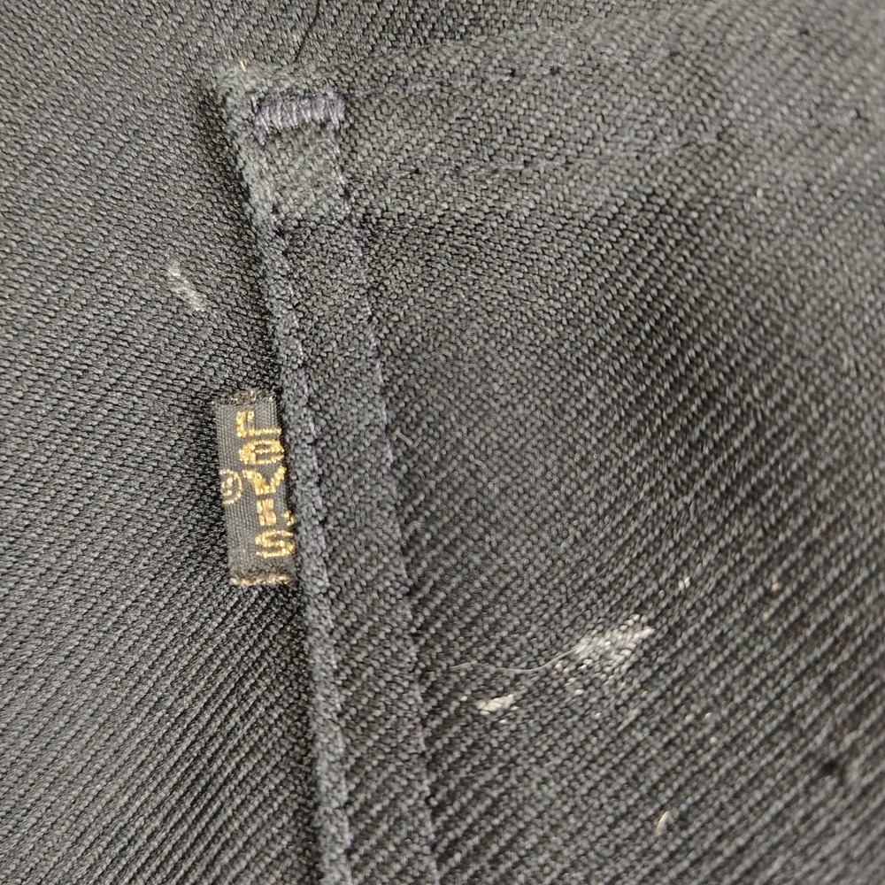 VTG 60's Levi's Pants Dacron Polyester Men's Pleated Black 38x30 Distress - Picture 12 of 16